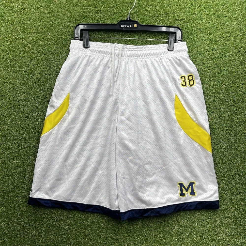 Michigan Wolverines Adidas Shorts Mens Large Team Issued Basketball Y2K